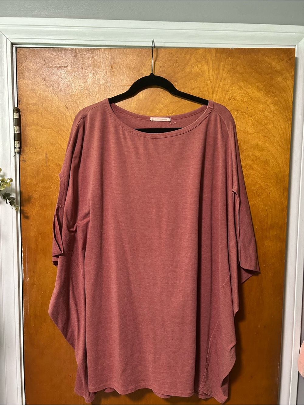 Relaxed Oversized Short Sleeve Top in Dusty Rose